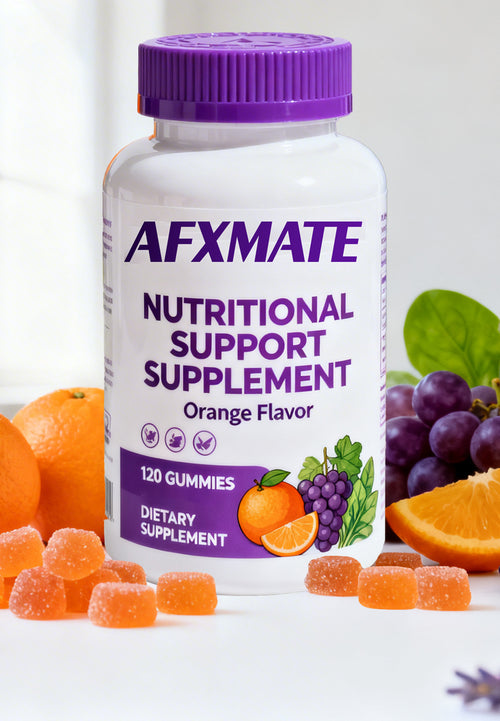 AFXMATE Super Greens Natural Flavor, 50 Organic Super Foods, Packed with Fiber - 120 Gummies