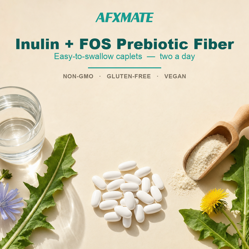 AFXMATE Prebiotic Fiber Caplets Inulin and FOS prebiotic fiber lifestyle