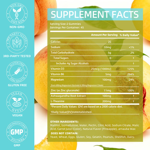 AFXMATE Magnesium Peach supplement facts