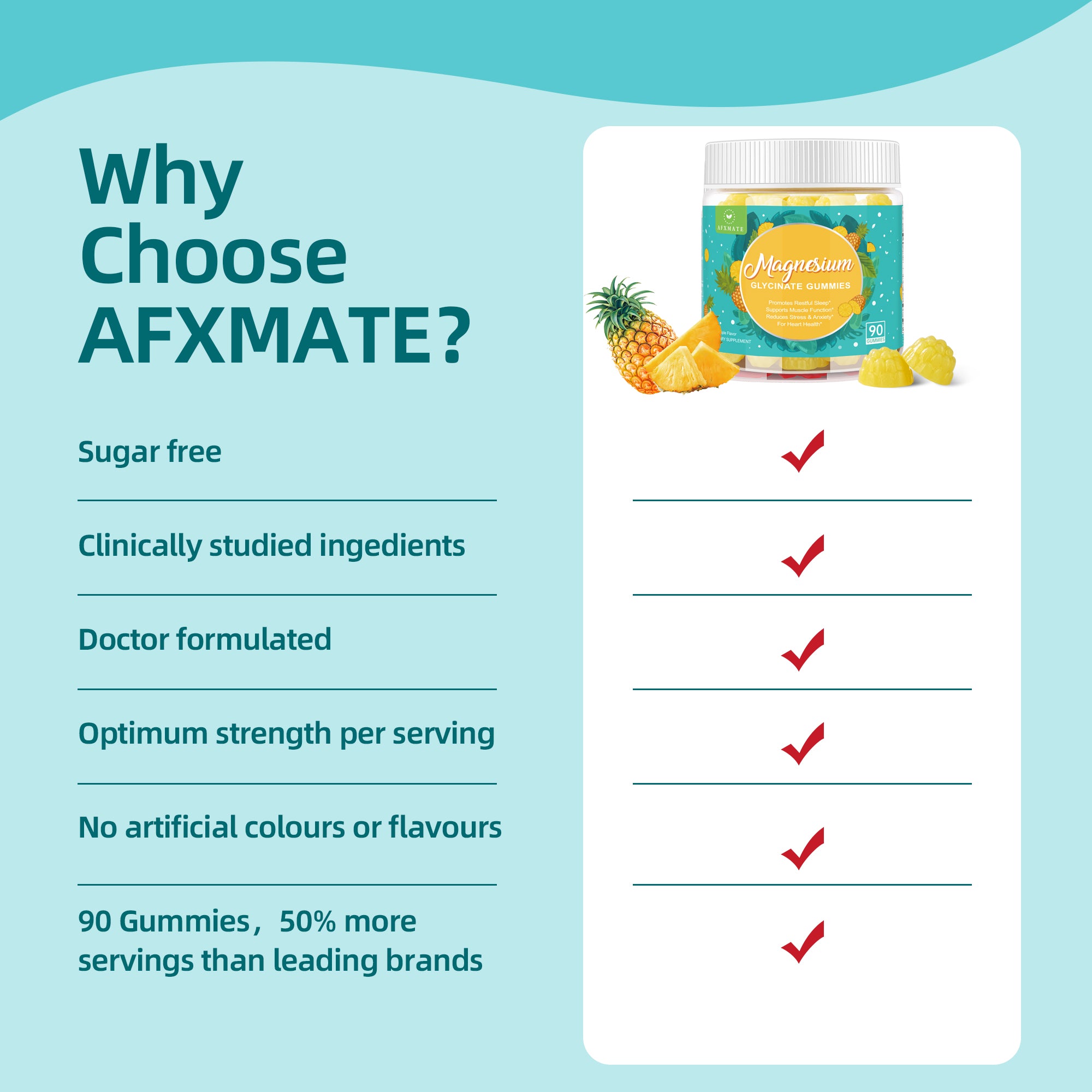 Why choose AFXMATE Magnesium Pineapple gummies