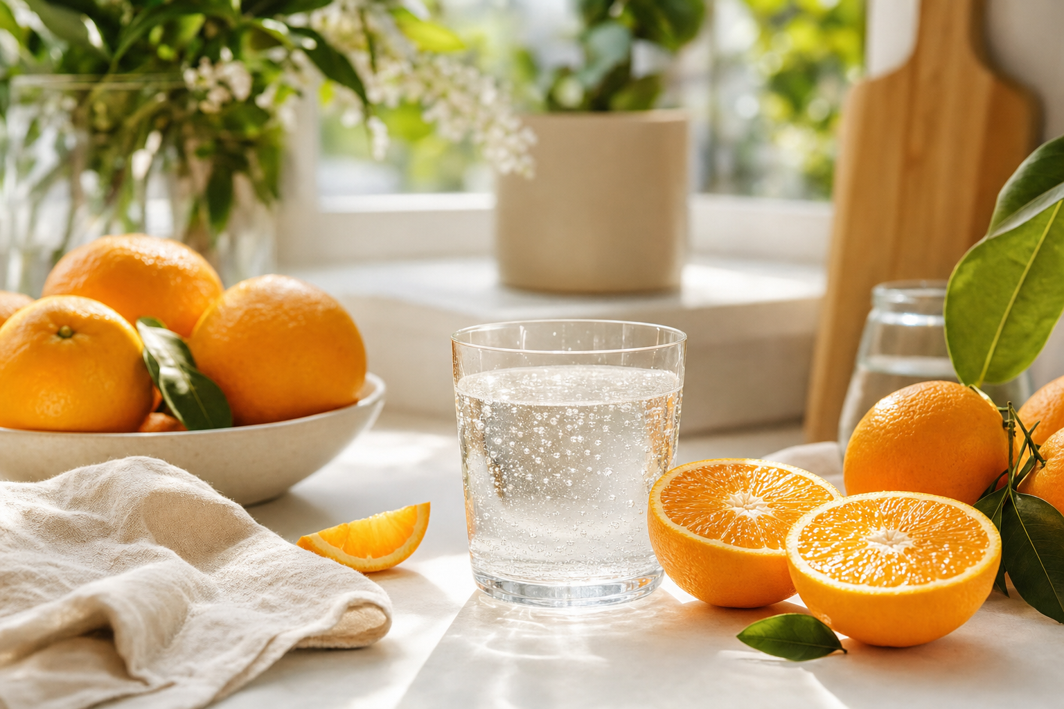 Vitamin C immune support morning citrus scene