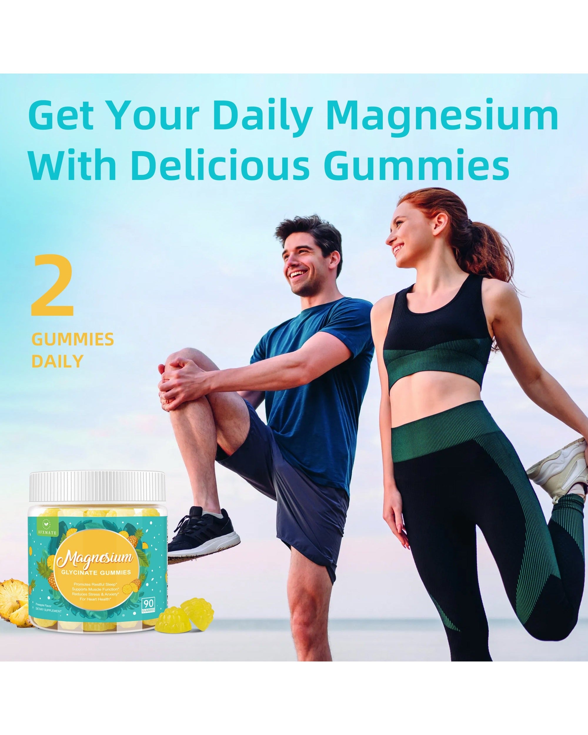 Get your daily magnesium AFXMATE Pineapple gummies