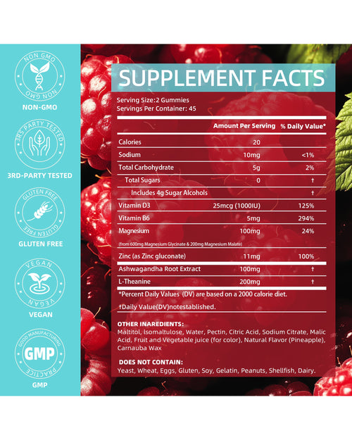 AFXMATE Magnesium Raspberry supplement facts